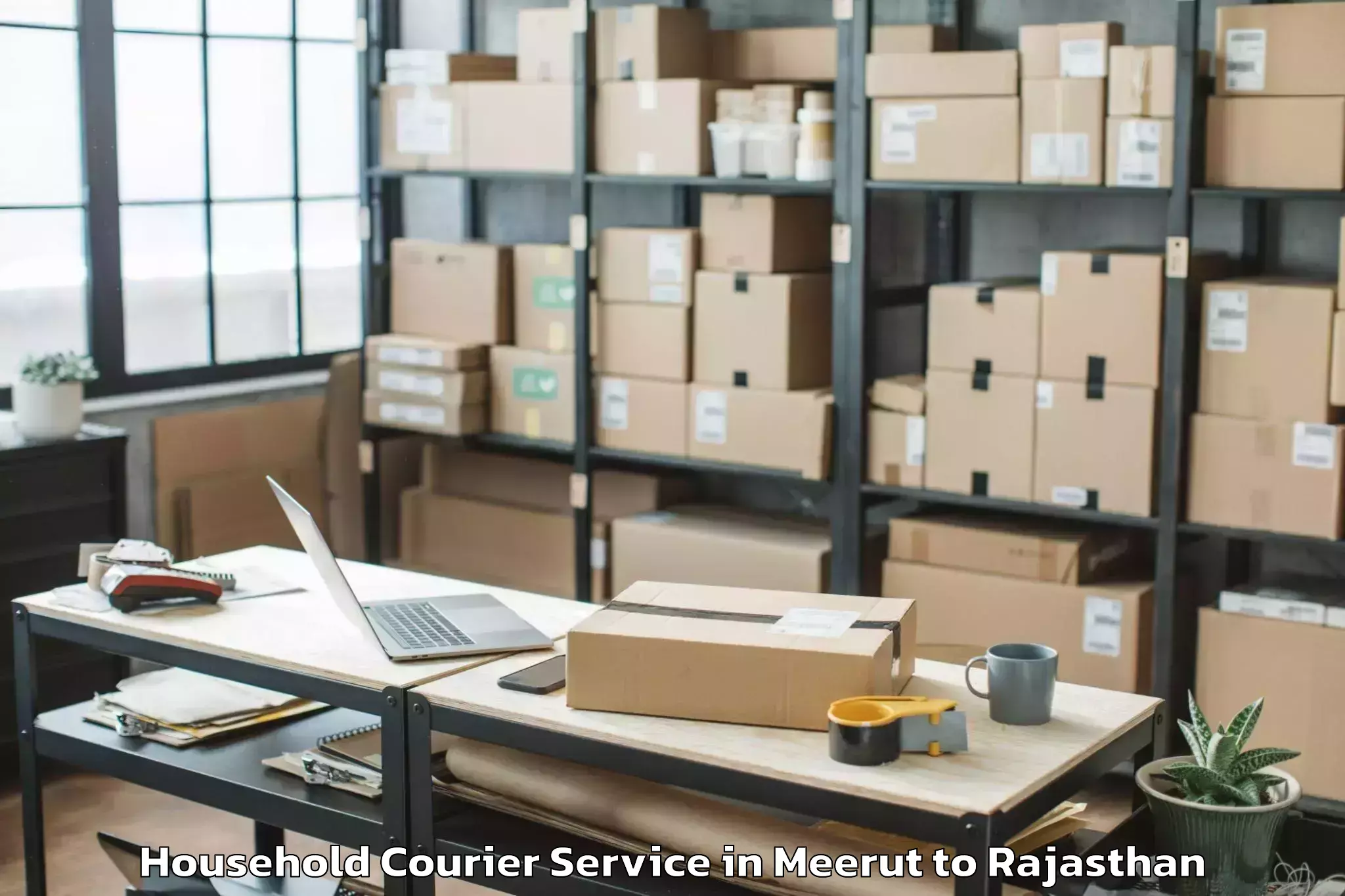 Reliable Meerut to Jahazpur Household Courier